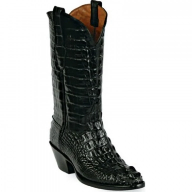 Black Unisex Jack El Patron Alligator Hornback Cowboy Boot