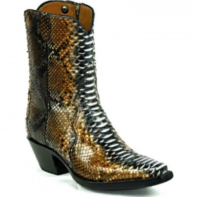 Black Unisex Jack Python Snake Zipper Boot