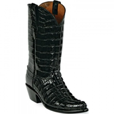 Black Unisex Jack El Patron Alligator Tail Cowboy Boot