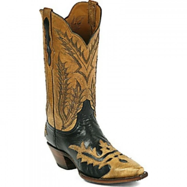 Black Jack Mens Goat Wing Tip Heel Foxing 8 - Stitch 1200 Tops Cowboy