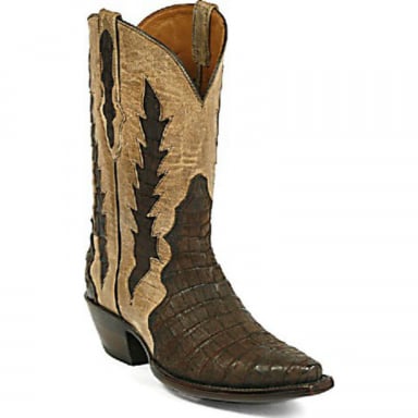 Black Jack Sueded Caiman Belly 10? Tops Triad Jackie Design  No Collar Stitch Triad Design Cowboy Bo