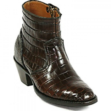 Black Unisex Jack Alligator Belly Zipper Boot