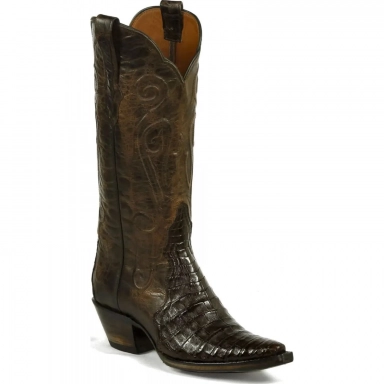 Black Unisex Jack Triad JAY Cord Caiman Belly Western Cowboy Boot