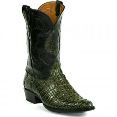Black Jack Reverse Tail New Wings Inlay Alligator Tail Cowboy Boot 146