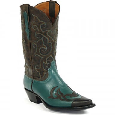 Black Jack Goat Wing Tip # 5 - Billy Stitch # 2 Tops Wing Tip & Heel Foxing Cowboy Boot 1472