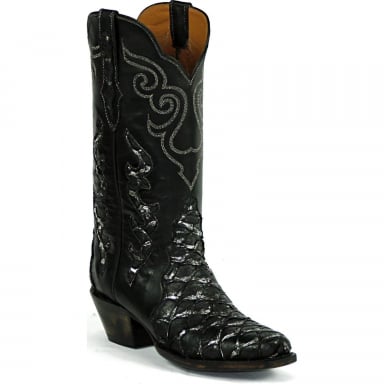 Black Jack Mens Tribal Triad Design Pirarucu Fish Western Cowboy Boot