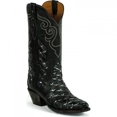 Black Jack Mens Tribal Triad Design Pirarucu Fish Western Cowboy Boot