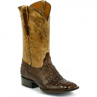 Black Unisex Jack El Paso Cord Alligator Hornback Cowboy Boot