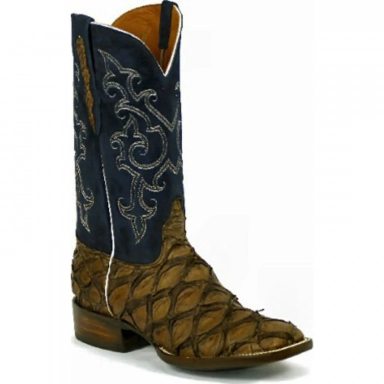 Black Unisex Jack Billy Stitch 2 Pirarucu Fish Cowboy Boot