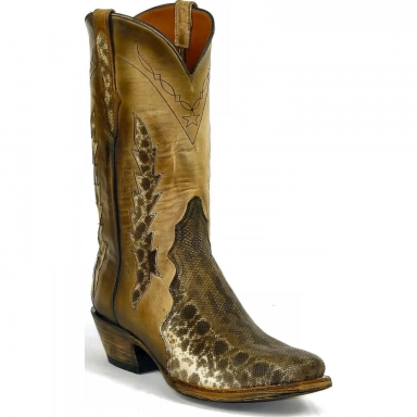 Black Unisex Jack Jackie Triad Design Karung Snake Western Cowboy Boot