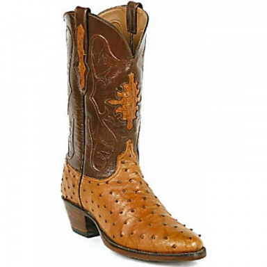 Black Unisex Jack Shifi D Inlay Full Quill Ostrich Cowboy Boot