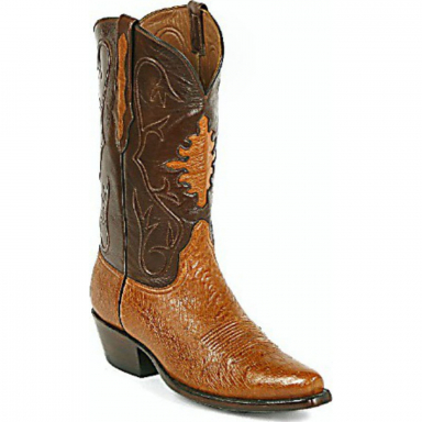 Black Jack Shield Inlay Smooth Ostrich Cowboy Boot 213