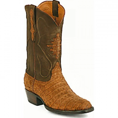 Black Jack Mens Shield Inlay Sueded Caiman Crocodile Belly Cowboy Boot