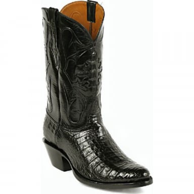 Black Jack Shield Inlay Caiman Crocodile Belly Cowboy Boot 247
