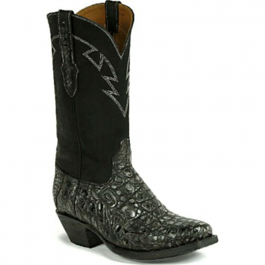 Black Jack Tribal H Design Caiman Flank Cowboy Boot 2503