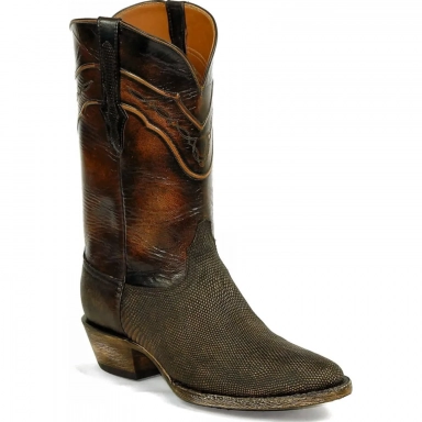 Black Unisex Jack Roper Design Teju Lizard Western Cowboy Boot
