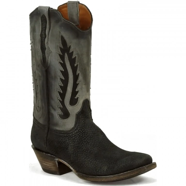 Black Unisex Jack Terlingua Inlays Capybara Western Cowboy Boot