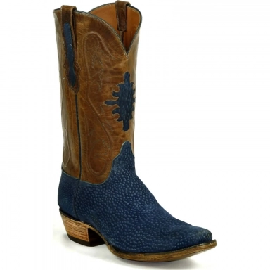 Black Unisex Jack Shield Inlay with cord Capybara Western Cowboy Boot