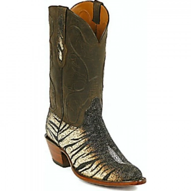 Black Unisex Jack Carlos Cord Stingray Cowboy Boot