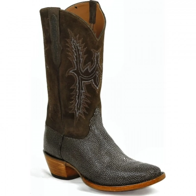 Black Unisex Jack Stitch 258 Sanded Stingray Western Cowboy Boot