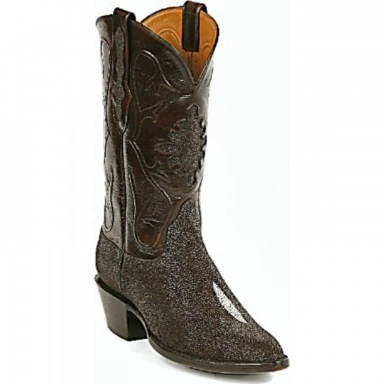 Black Unisex Jack Shield Inlay Stingray Cowboy Boot