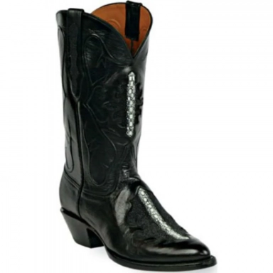 Black Unisex Jack Shield - Gibbon Inlays Stingray Cowboy Boot