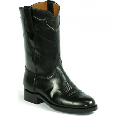 Black Unisex Jack Roper Design European Goat Cowboy Boot