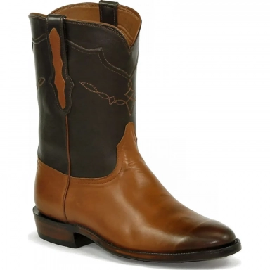 Black Unisex Jack Roper Cord Design Vienna Calf Western Cowboy Boot