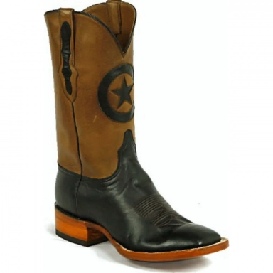 Black Unisex Jack Lone Star Inlay Ranch Hand Cowboy Boot