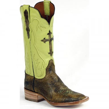 Black Jack Shield Cross Inlay American Buffalo-Bison Cowboy Boot 465