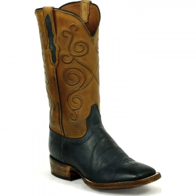 Black Unisex Jack Katy Cord Design Camel Leather Western Cowboy Boot