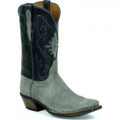 Black Unisex Jack Shield Inlay with cord Camel Leather Western Cowboy