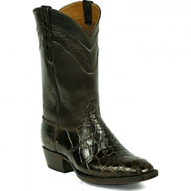 Black Unisex Jack El Paso Cording Alligator Belly Cowboy Boot