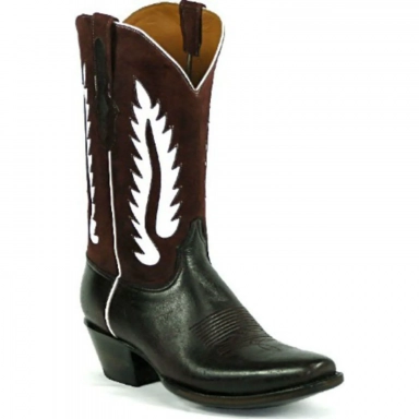 Black Unisex Jack Terlingua Inlays Lamb Skin Cowboy Boot