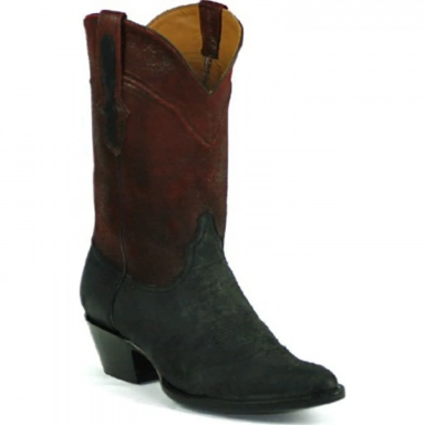 Black Unisex Jack Alpine Cord Design Lamb Skin Cowboy Boot