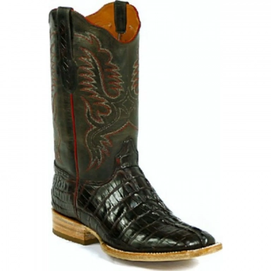 Black Unisex Jack Stitch 631 Alligator Tail Cowboy Boot