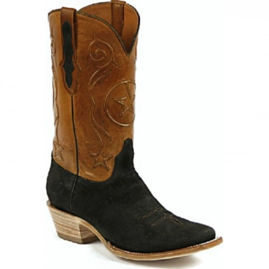 Black Unisex Jack Tri-Star Cording Hippopotamus Cowboy Boot