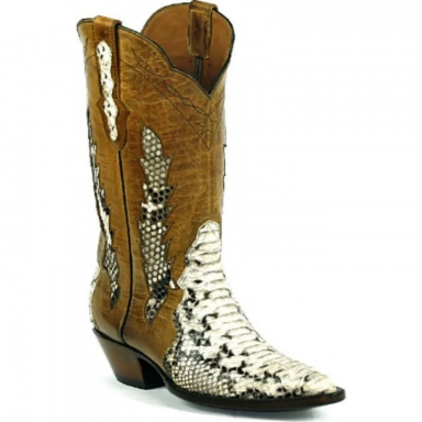 Black Unisex Jack Python Triad Jackie Design Cowboy Boot