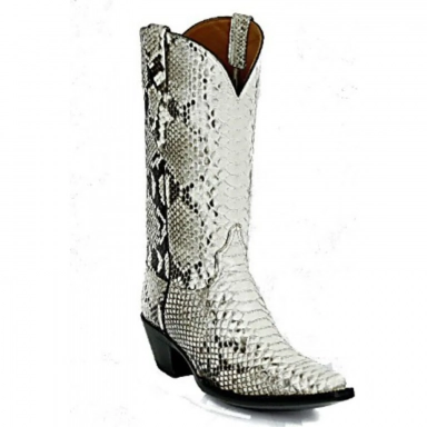Black Unisex Jack El Patron Python Snake Cowboy Boot