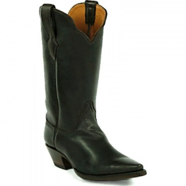 Black Unisex Jack Plain Tops Deer Cowboy Boot