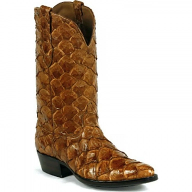 Black Unisex Jack El Patron Pirarucu Fish Cowboy Boot