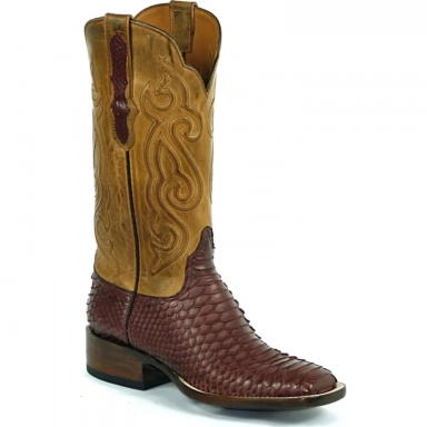Black Unisex Jack Waxahachie Cord Design Python Snake Cowboy Boot