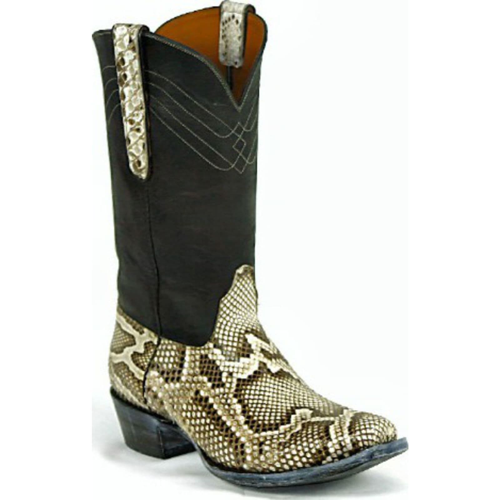 Shop Black Jack Tripple Diamond Colla Stitch Python Snake Cowboy Boot ...