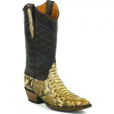 Black Unisex Jack San Angelo Design Python Snake Cowboy Boot