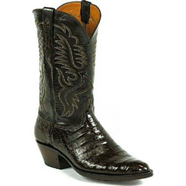 Black Jack Stitch # 631 Select Cayman Crocodile Belly Cowboy Boot 7100