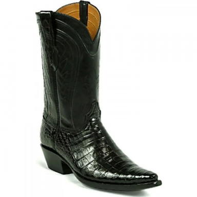 Black Jack Mens Ruidoso Cord Select Cayman Crocodile Belly Cowboy Boot
