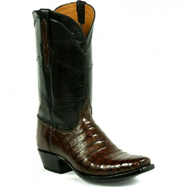 Black Unisex Jack Cord Select Cayman Crocodile Belly Cowboy Boot