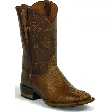 Black Unisex Jack Tri-star Cord Caiman Hornback Western Cowboy Boot