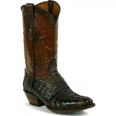 Black Jack Mens Del Rio Cord Design Caiman Crocodile Tail Cowboy Boot