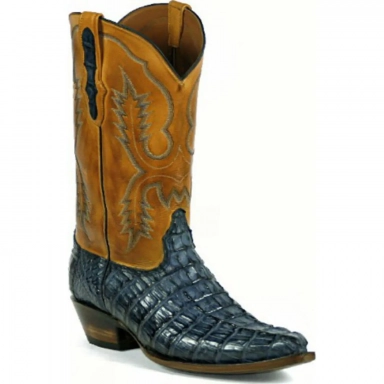 Black Unisex Jack Stitch 1331 Caiman Crocodile Tail Cowboy Boot